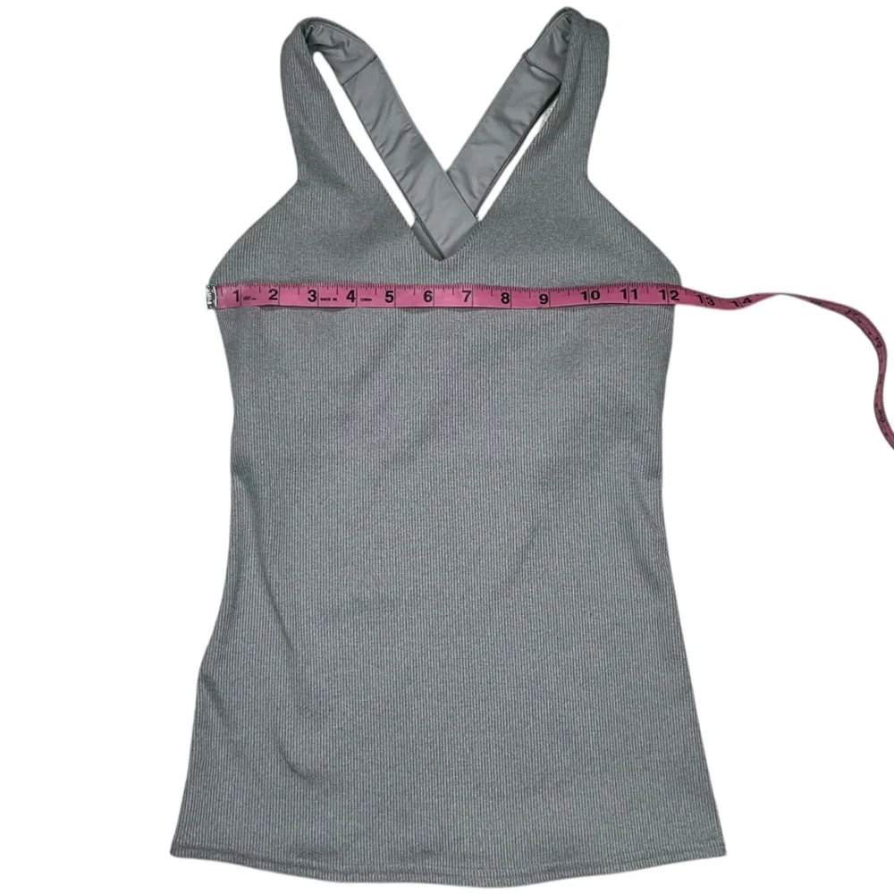 Alo Yoga Elevate Ribbed Crossover Tank Shadow‎ Grey Size Small
